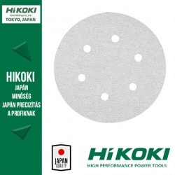 Hikoki (Hitachi) 6lyukú tépőzáras csiszolópapír (excentercsiszolókhoz) - Ø150 / K400 - 10db/csomag