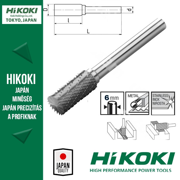 Hikoki (Hitachi) Turbómaró 6mm befogás - DIN 8033 “ZYA” / ISO “A” FORMA - 780728