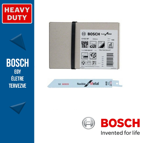 Bosch S 922 BF Flexible for Metal szablyafűrészlap - 100db