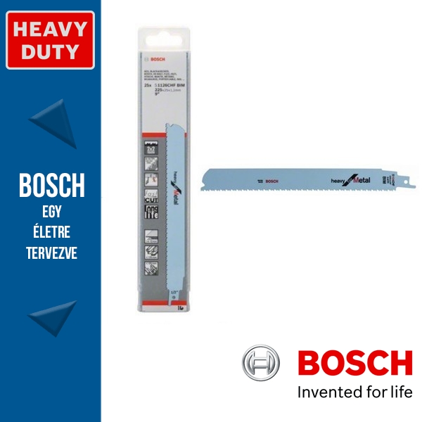 Bosch S 1126 CHF Heavy for Metal szablyafűrészlap - 25db