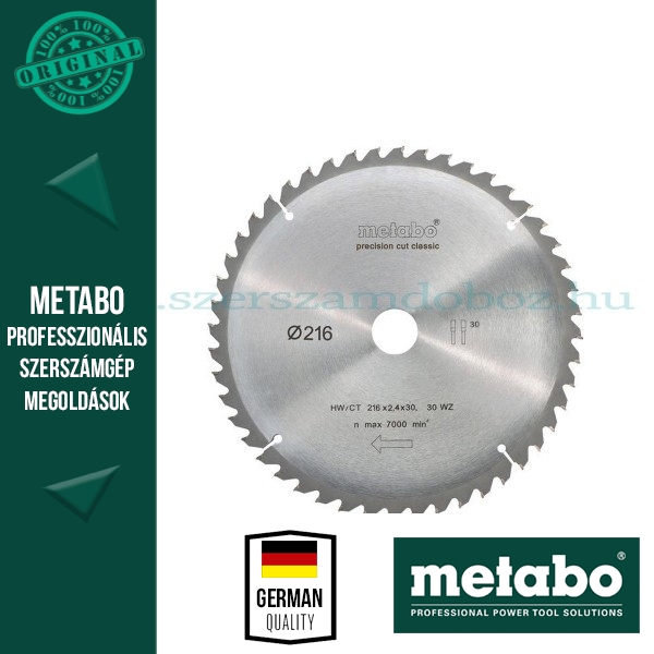 Metabo Körfűrészlap 216 mm