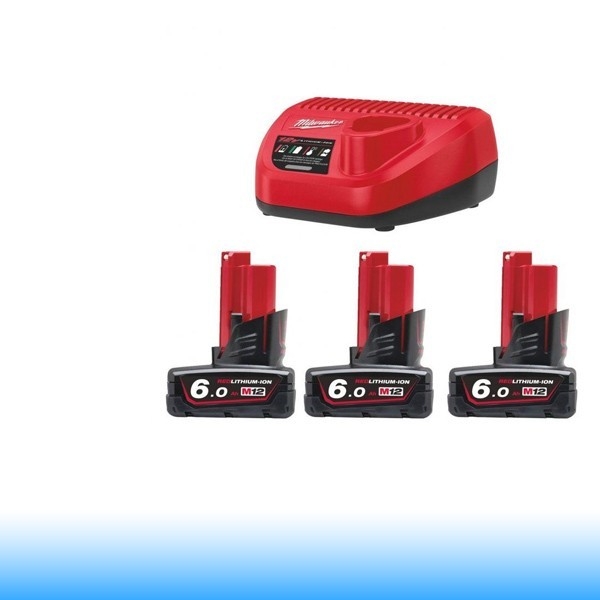 Milwaukee M12 NRG-603 M12™ NRG szett (3 x 6,0 Ah akkumulátor és C12 C töltő)