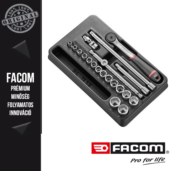 FACOM 3/8” - os hatlapú dugókulcs készlet modul tartozékokkal