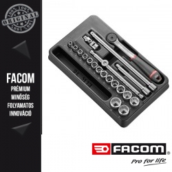 FACOM modul 3/8”, hatlapú dugókulcs készlet tartozékokkal