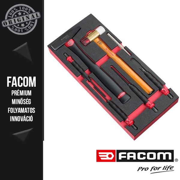 FACOM modul ütőszerszám készlet, 7db-os 205C (bevonatos nyelű vésővel)
