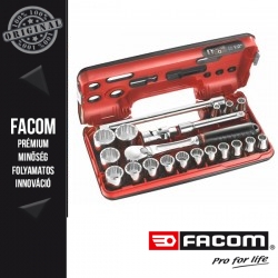 FACOM Kompakt racsni- és dugókulcs készlet , 12 pontos, 1/2", 21 db-os