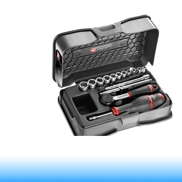 FACOM Dugókulcs készlet racsnival, 6 pontos, 1/4" - 15 db-os