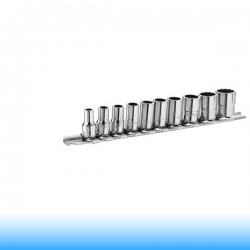 FACOM Dugókulcs készlet fém tartóban, 12 pontos, 1/4", colos méretek - 10 db-os
