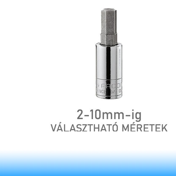 FACOM Dugókulcsok cserélhető bitekkel, 6 lapú, 1/4", 2-10 mm