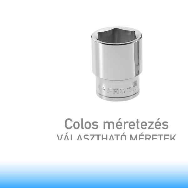 FACOM Dugókulcsok, 1/2", 6 lapú, colos méretek