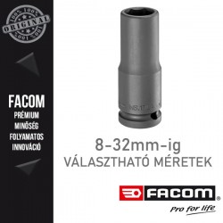 FACOM Gépi hosszú dugókulcsok, 1/2", 6 lapú, metrikus méretek, 8-32mm