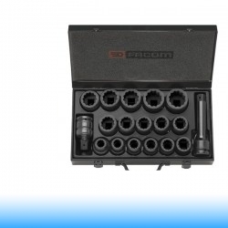 FACOM 12 lapú gépi dugókulcs készlet, 3/4", 18db-os