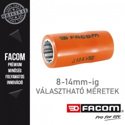 FACOM 1000V-ig szigetelt, 12 pontos dugókulcsok, 3/8", 8-14mm