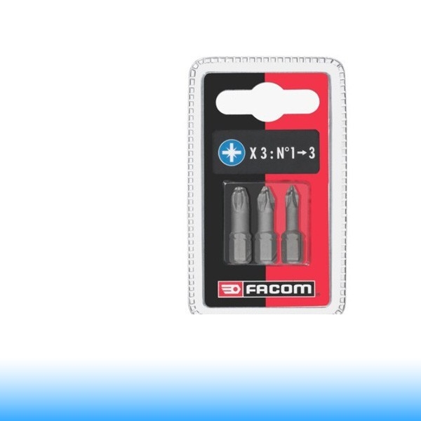 FACOM Csavarozó bitek, PZ1-PZ2-PZ3, 25mm, 3db