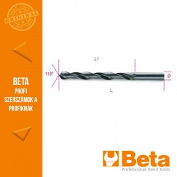 Beta 410/2,25, Rövid csigafúró, HSS hengerelt, barnított, 2,25 mm