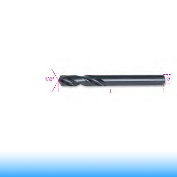 Beta 410A, csigafúró hengeres szárral, extra rövid, HSS, köszörült, barnított, 3,00 mm
