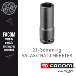 FACOM 3/4" Gépi vékonyfalú dugókulcsok, 6 lapú, 21-36mm