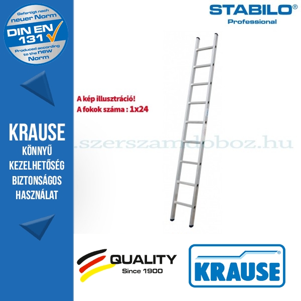 Krause Stabilo Professional létrafokos támasztólétra, egyrészes 24 fokos 