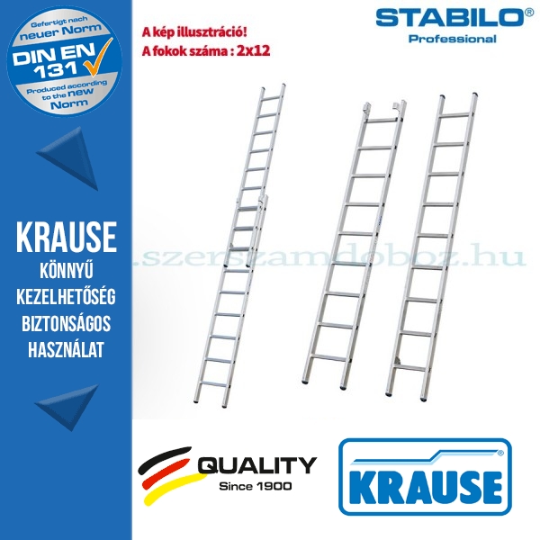 Krause Stabilo Professional létrafokos tolólétra, kétrészes 2x12 fokos