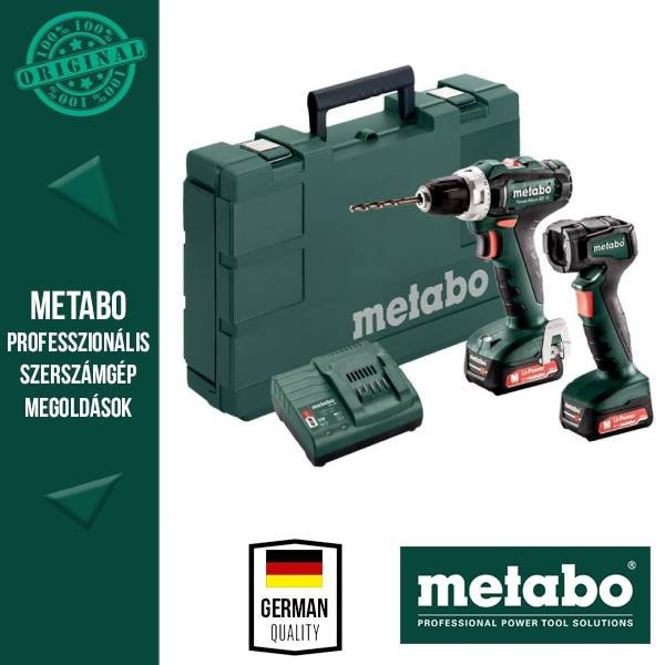 METABO SET POWERMAXX BS 12 Akkus fúrócsavarozó+lámpa szett