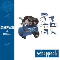 Scheppach HC 55 DC SET - Kéthengeres kompresszor 10 bar, 50 liter tartozékokkal