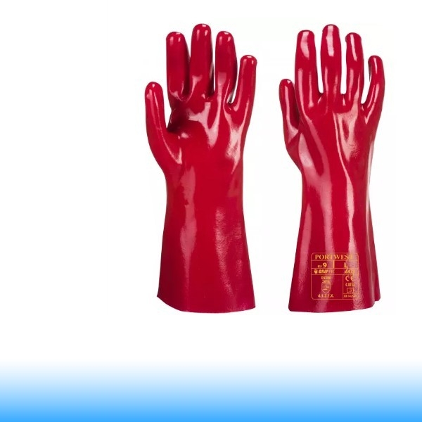 PORTWEST A435 - PVC HOSSZÚ SZÁRÚ KESZTYŰ 35 CM PIROS XL