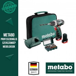 Metabo PowerMaxx BS akkus fúrócsavarozó tokmányos 12 V | 17 Nm | Szénkefés | 2 x 2 Ah akku + töltő | Kartondobozban