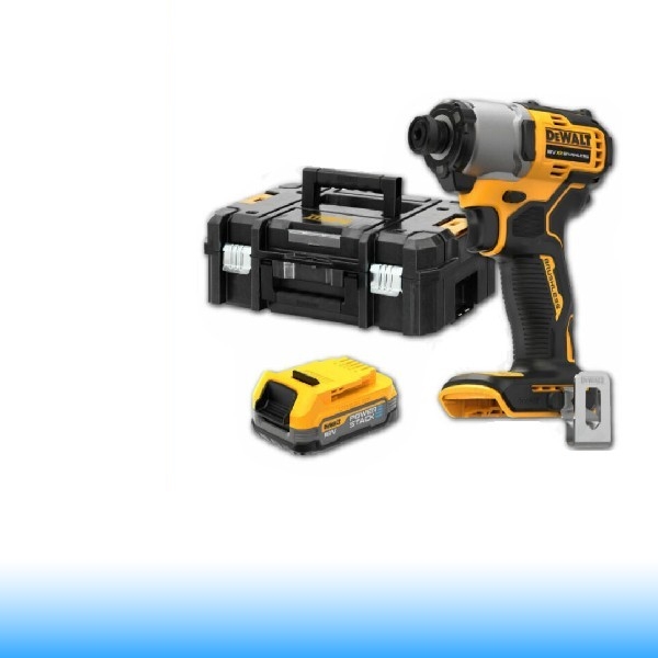 DeWalt DCF840E1T-XJ akkus ütvecsavarozó bitbefogással 18 V 192 Nm 1/4 inch Szénkefementes 1 x 1,7 Ah akku TSTAK kofferben