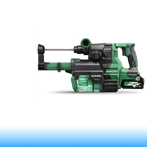 HiKoki MULTI VOLT akkus szénkefe nélküli SDS-plus fúró-vésőkalapács porelszívóval (2 x BSL36A18 MULTI VOLT Li-ion akkuval)