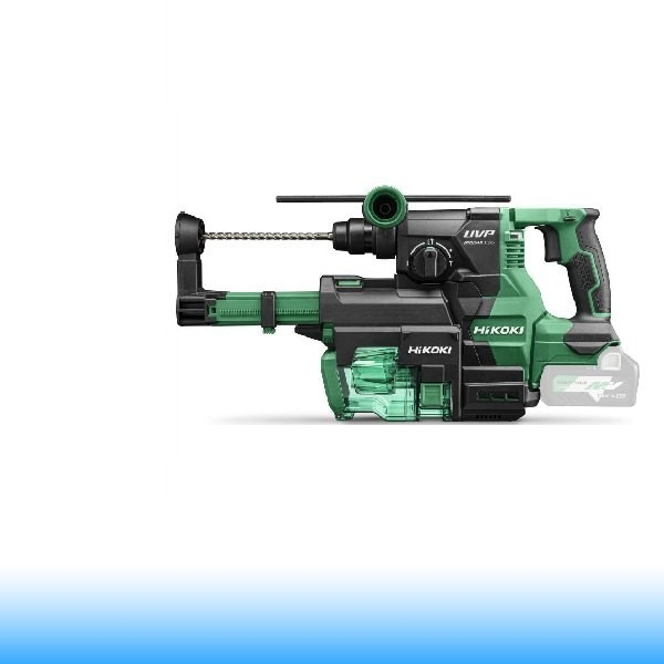 HiKoki DH3628DC-W3Z MULTI VOLT akkus szénkefe nélküli SDS-plus fúró-vésőkalapács porelszívóval + Hitbox (akku és töltő nélkül)