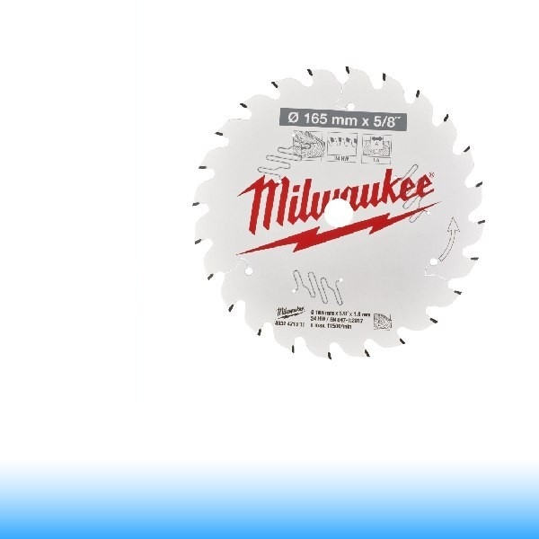 MILWAUKEE CSB P W 165 x 15,87 x 1,6 x 24ATB KÖRFŰRÉSZLAP FÁHOZ