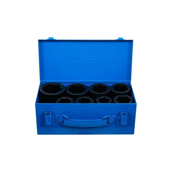BGS Levegős dugókulcskészlet hatszögletű, mély | (1") | 27 - 50 mm | 8 darabos