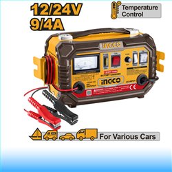 INGCO Akkumulátor töltő 12/24 V 9/4 A 28-180 Ah