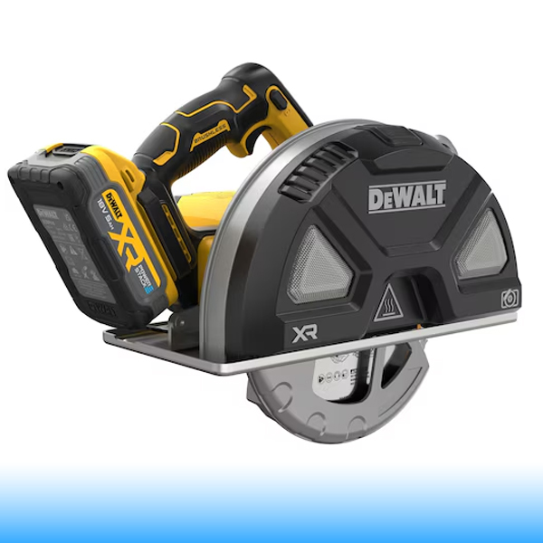 Dewalt 18V XR szénkefe nélküli, 184 mm-es fémvágó körfűrész – 2 x POWERSTACK 5 Ah akku