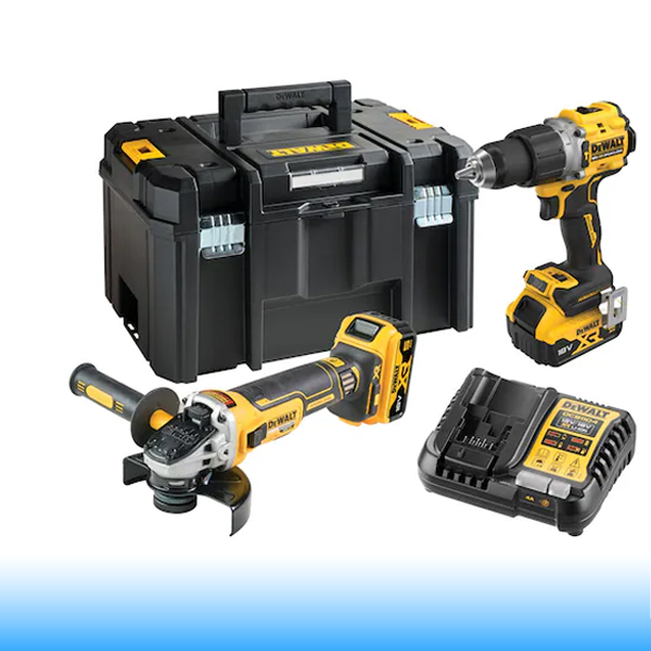 Dewalt 18V XR akkus gépcsomag szénkefe nélküli készlet - 2X 5 Ah