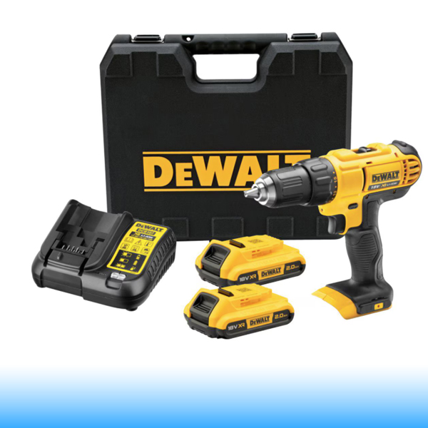 DeWalt DCD771D2-QW akkus fúrócsavarozó tokmányos 18 V | 24 Nm/42 Nm | 1,5 - 13 mm , Szénkefementes ,2 x 2 Ah akku + töltő ,Kof